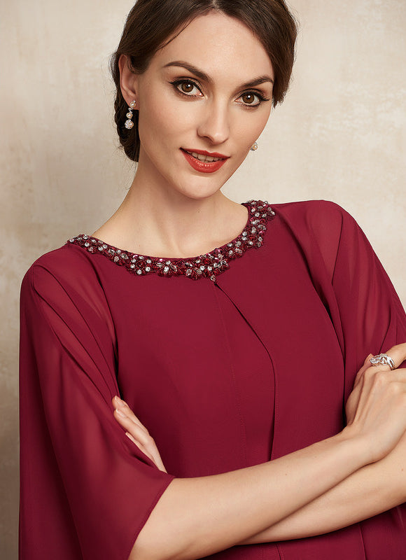 Robe Midi Ailée Bordeaux - gallery 2