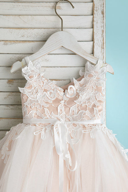Robe Midi Enfant Dentelle Blanche - gallery 4