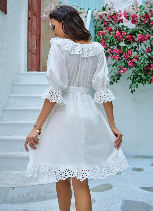 Robe Midi Coton Brodée - gallery 1