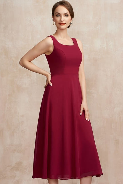 Robe Midi Bordeaux Aérée - gallery 5