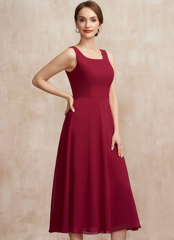 Robe Midi Bordeaux Aérée - gallery 5
