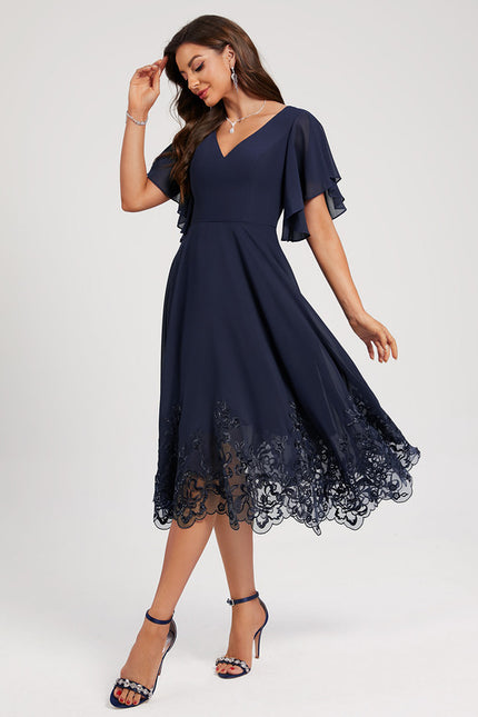 Robe Midi Émeraude Dentelle - gallery 3