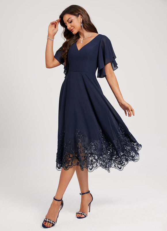 Robe Midi Émeraude Dentelle - gallery 3