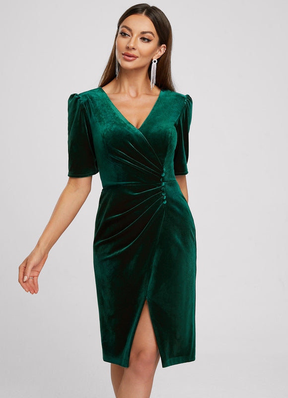 Robe Midi Velours Cintrée - gallery 3