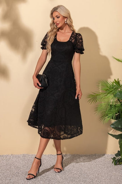 Robe Midi Noire Élégante