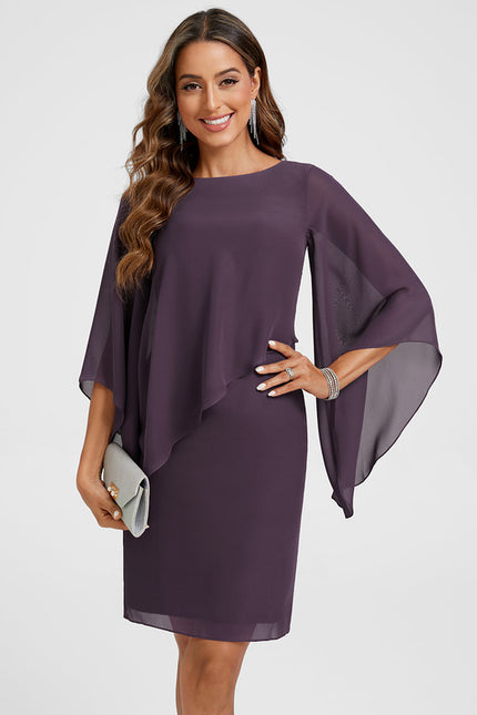 Robe Midi Drapée Prune - gallery 4