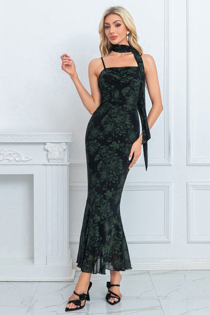 Robe Midi Sirène Velours Noir