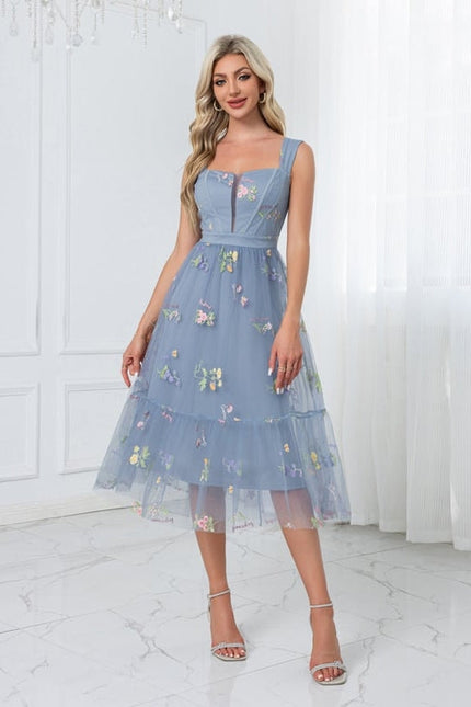 Robe Midi Verte Florale - gallery 8