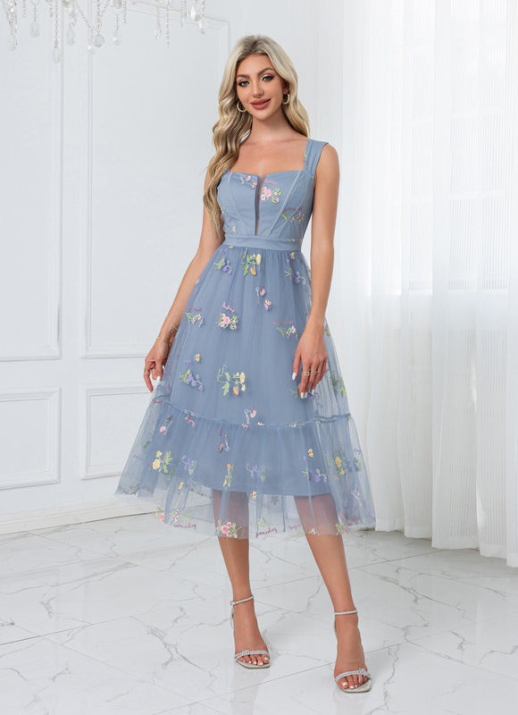 Robe Midi Tulle Vert Pâle - gallery 8