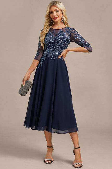 Midi Robe Habillée Pour Mariage Femme 60 Ans - gallery 3
