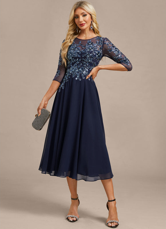 Midi Robe Habillée Pour Mariage Femme 60 Ans - gallery 3