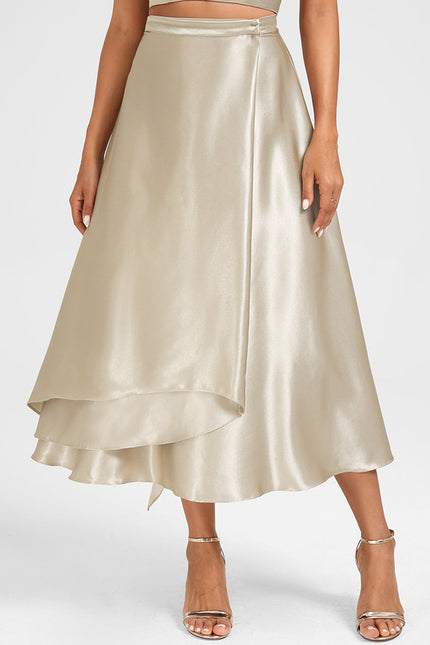 Robe Midi Satin Doré - gallery 3