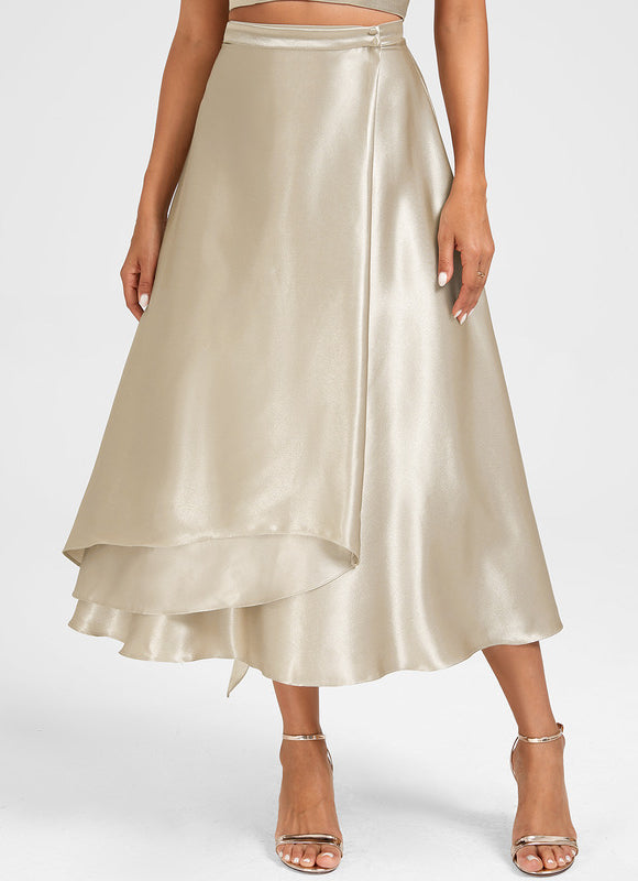 Robe Midi Satin Doré - gallery 3