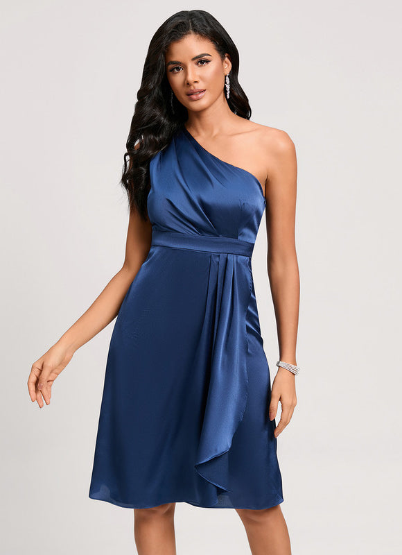 Robe Midi Satinée Unilatérale