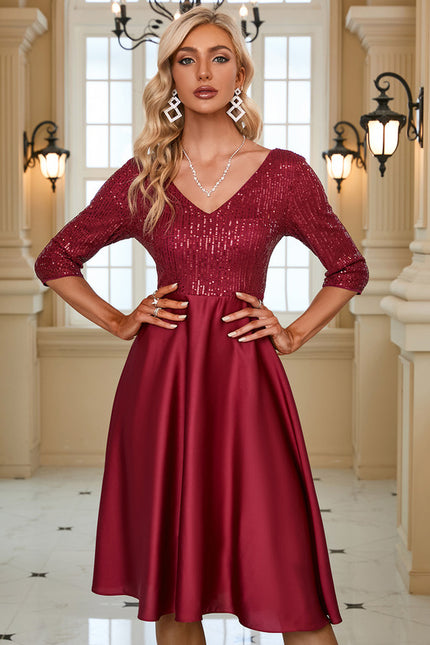 Robe Midi Éclat Rubis Satiné - gallery 5