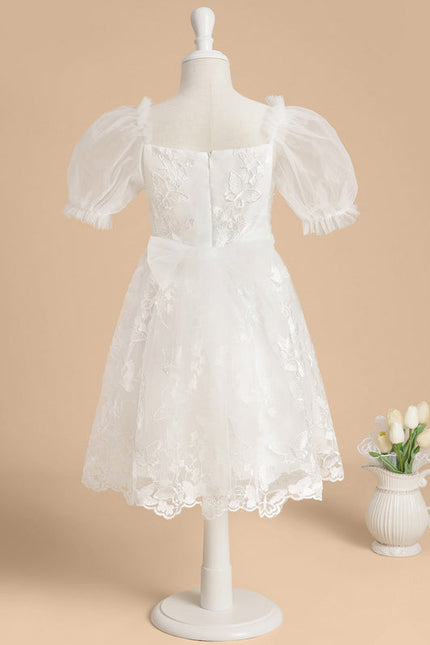 Robe Midi Enfant Dentelle Blanche - gallery 4