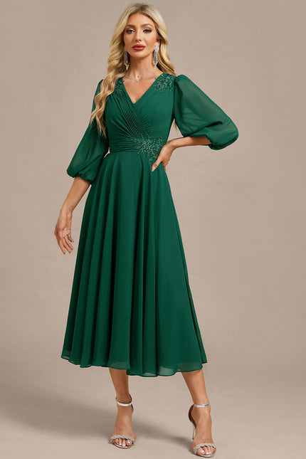 Midi Robe De Soirée Pour Femme Ronde Grande Taille - gallery 5