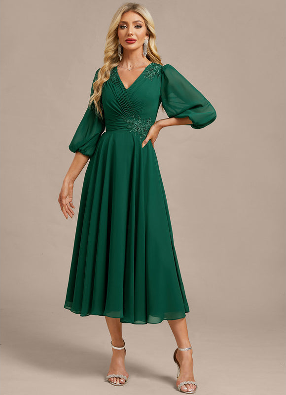 Midi Robe De Soirée Pour Femme Ronde Grande Taille - gallery 5