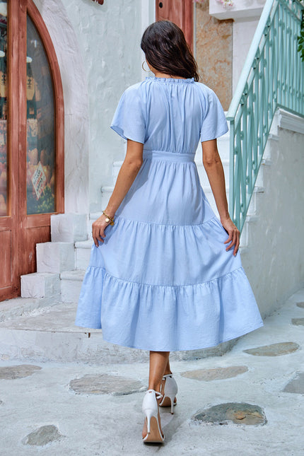 Robe Midi Bleue Légère - gallery 4