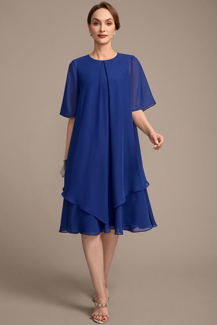 Robe Midi Fluide Bleu Royal - gallery 1