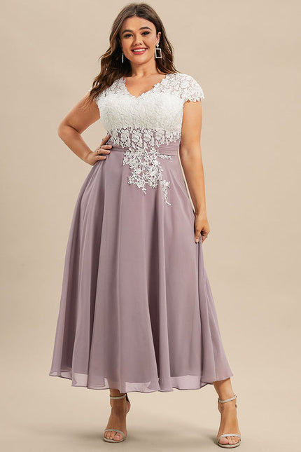 Robe Midi Violet Élégante - gallery 5