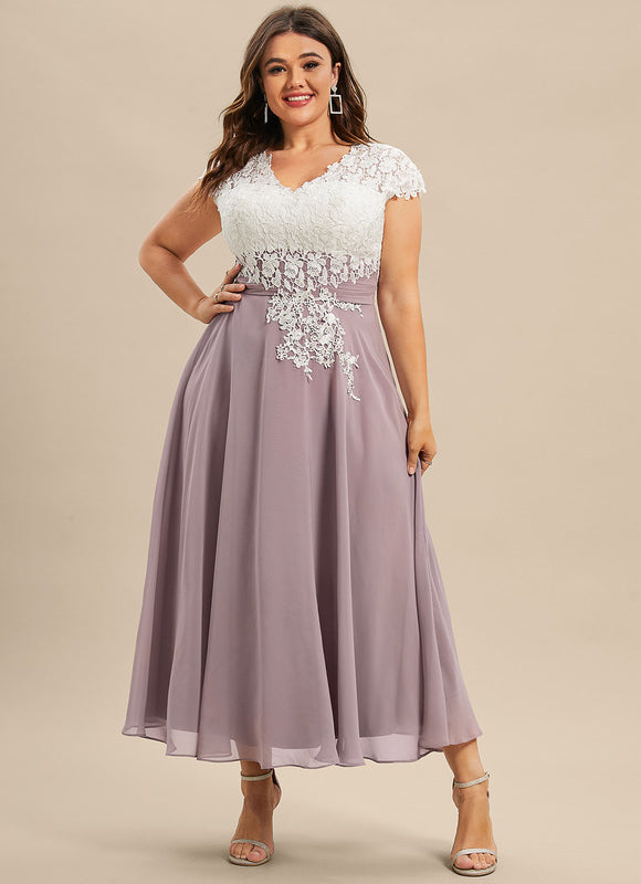 Robe Midi Violet Élégante - gallery 5