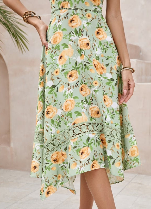 Robe Midi Midi Floral Aquatique - gallery 5