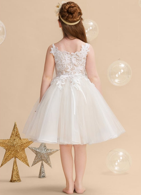 Robe Midi Enfant Dentelle Blanche - gallery 2