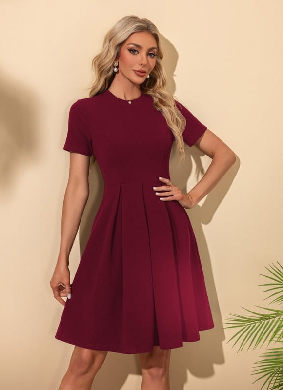 Robe Midi Trapèze Marine - gallery 3