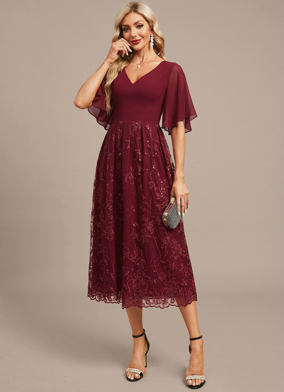 Robe Midi Émeraude Brodée - gallery 3