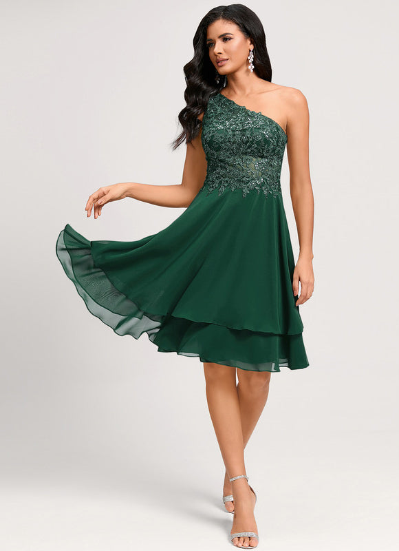 Robe Midi Asymétrique Émeraude