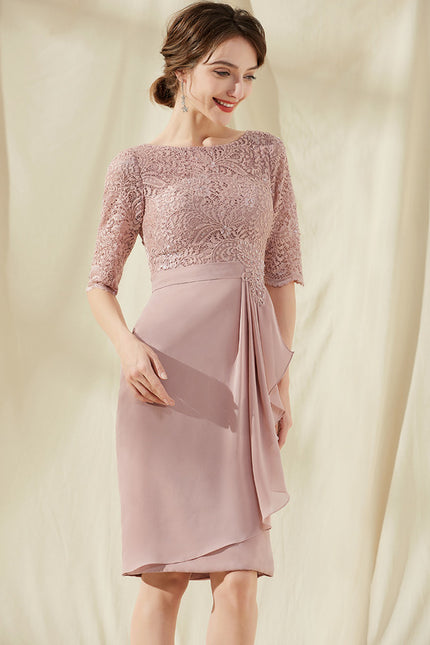 Robe Midi Rose Drapée - gallery 3
