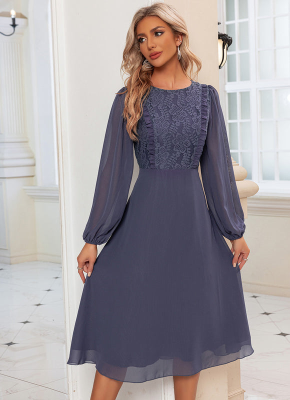 Robe Midi Bordeaux Aérienne - gallery 2