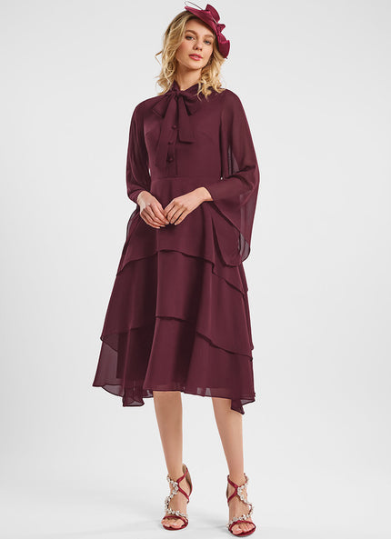 Robe Midi Fluide Bordeaux
