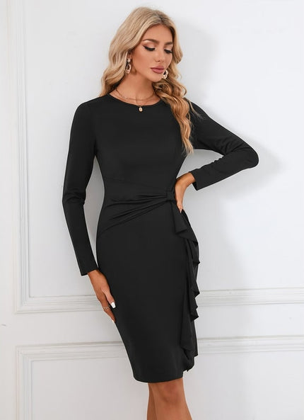 Robe Midi Fourreau Noire Élégante