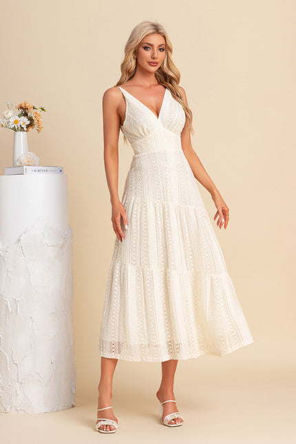 Robe Midi Évasée En Crochet - gallery 3