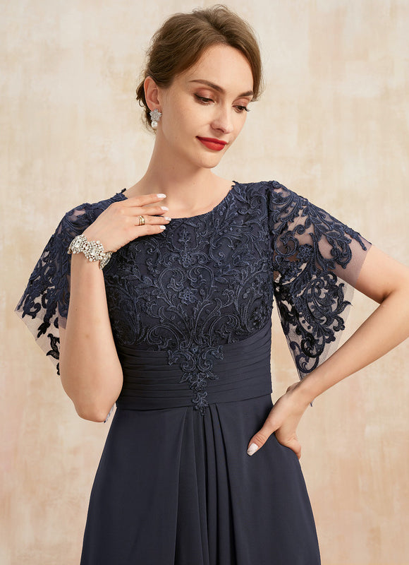 Robe Midi Mousseline Marine - gallery 1