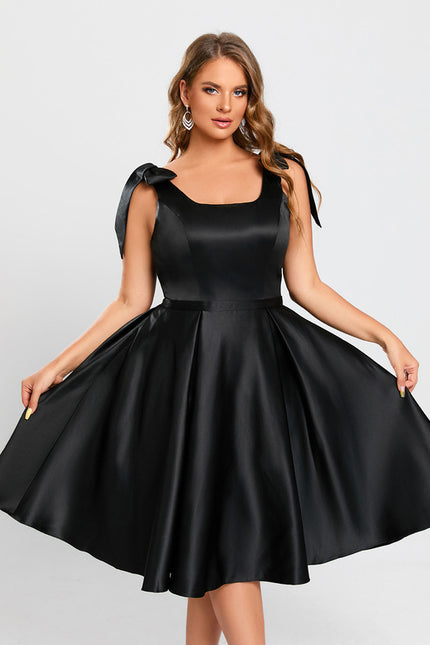 Robe Midi Satin Noir - gallery 8