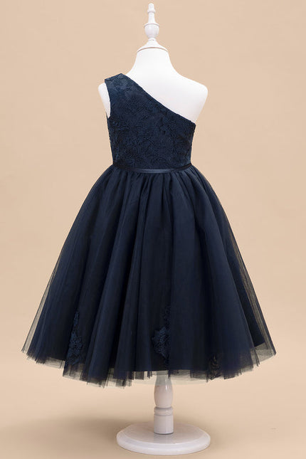Robe Midi Tulle Une-Épaule - gallery 4