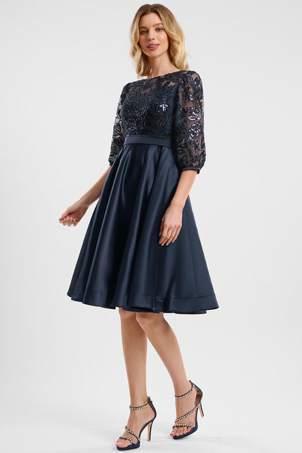 Robe De Soiree Midi Manche Longue - gallery 2