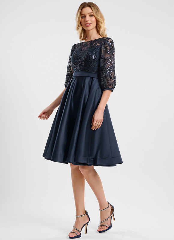 Robe De Soiree Midi Manche Longue - gallery 2