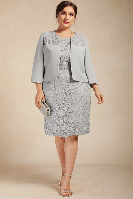 Robe Midi Élégance Grise - gallery 9