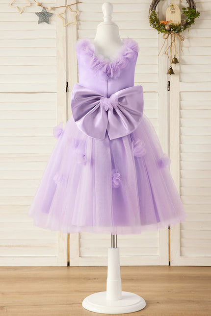 Robe Midi Lilas Tulle Fleurs - gallery 2