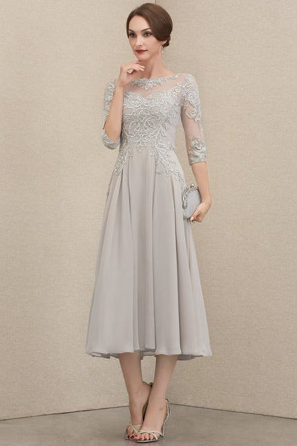 Robe Midi Élégance Grise Chic - gallery 1