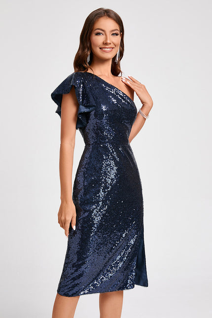 Robe Midi Pailletée Asymétrique