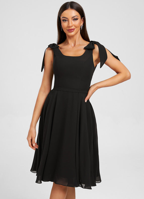 Robe Midi Noir Fluide - gallery 1