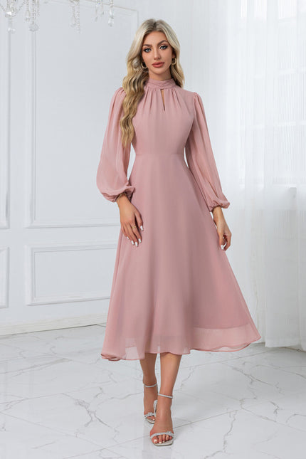 Robe Midi Fluide Rose Pâle - gallery 5