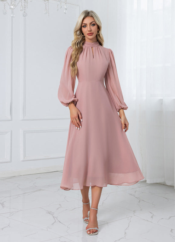 Robe Midi Fluide Rose Pâle - gallery 5