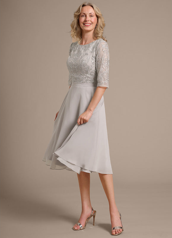 Robe Midi Élégante Mousseline - gallery 2