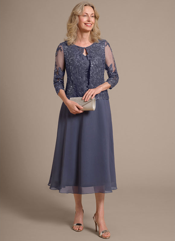 Robe Midi Manche 3 4 - gallery 5